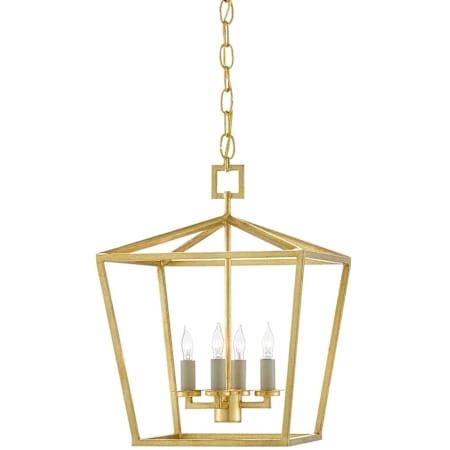 Currey and Company Denison 4 Light 12" Wide Taper Candle Pendant Contemporary Gold Leaf