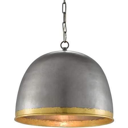 Currey and Company Matute 18" Wide Pendant Pewter / Polished Brass