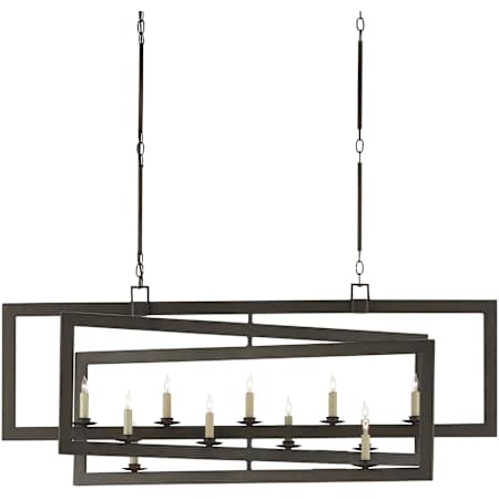 Currey and Company Middleton 11 Light 54" Wide Wrought Iron Chandelier Bronze Gold