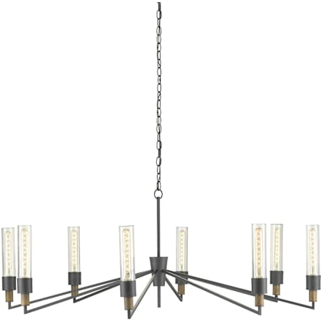 Currey and Company 51-3/4" Delgado Chandelier Antique Black / Reclaimed Wood