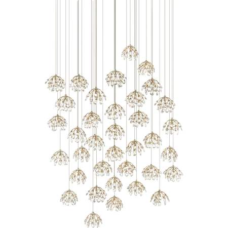 Currey and Company Crystal Bud 36 Light 33" Wide Crystal Multi Light Pendant Painted Silver / Contemporary Silver Leaf