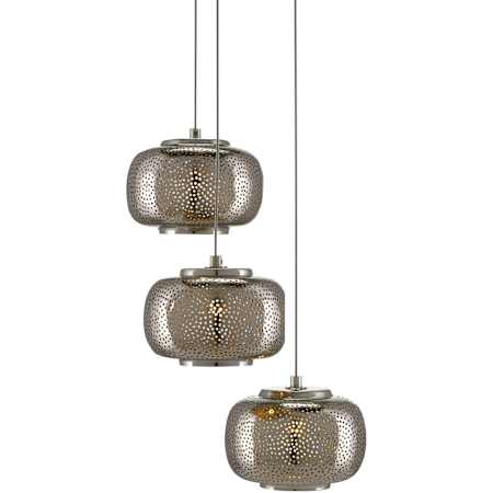 Currey and Company Pepper 3 Light 8" Wide Multi Light Pendant Painted Silver / Nickel