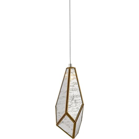 Currey and Company Glace 6" Wide Mini Pendant Painted Silver / Antique Brass