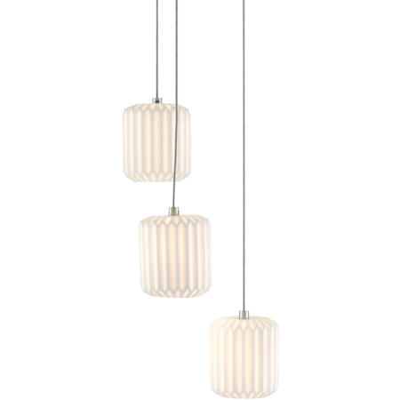 Currey and Company Dove 3 Light 8" Wide Multi Light Pendant Painted Silver / White