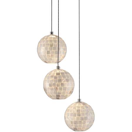 Currey and Company Finhorn 3 Light 8" Wide Multi Light Pendant Painted Silver / Pearl