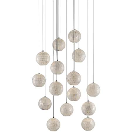 Currey and Company Finhorn 15 Light 21" Wide Multi Light Pendant Painted Silver / Pearl