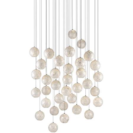 Currey and Company Finhorn 36 Light 33" Wide Multi Light Pendant Painted Silver / Pearl
