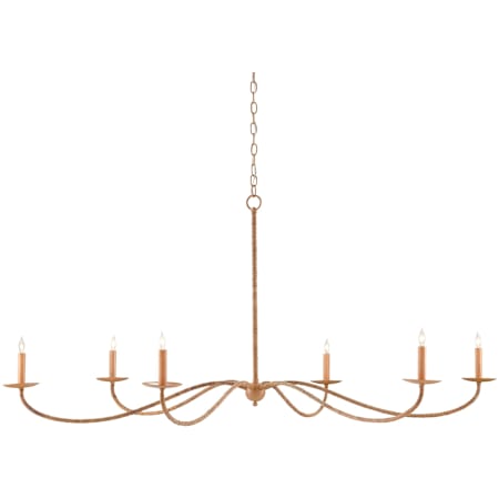 Currey and Company Saxon 6 Light 63" Wide Wrought Iron Chandelier Painted Rattan / Natural Rattan