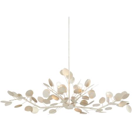 Currey and Company Lunaria 6 Light 51" Wide Chandelier Contemporary Silver Leaf