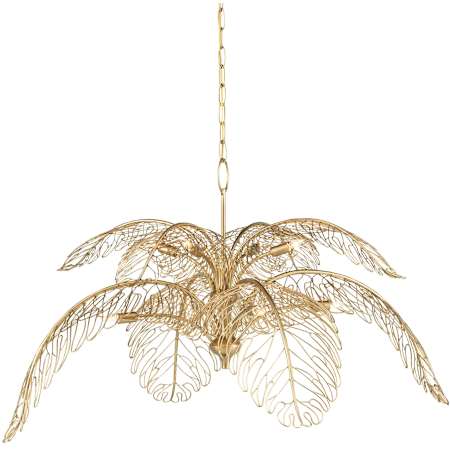 Currey and Company Taormina 8 Light 50" Wide Abstract Chandelier Brass