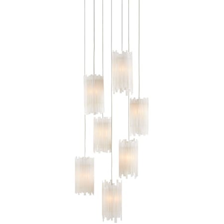 Currey and Company Escenia 13" Wide 7 Light Multi Light Pendant Natural / Painted Silver