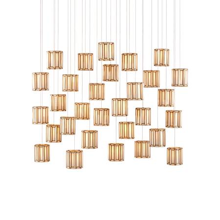 Currey and Company Daze 30 Light 54" Wide LED Multi Light Pendant Antique Brass / White / Silver