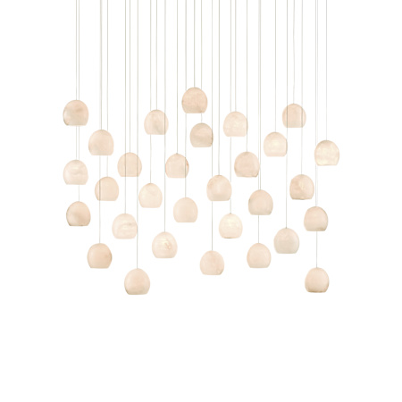 Currey and Company Lazio 30 Light 54" Wide LED Multi Light Pendant White / Silver