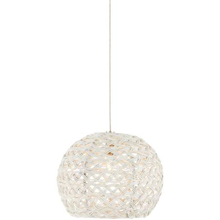 Currey and Company Piero 1 Light Multi Drop Pendant White / Painted Silver