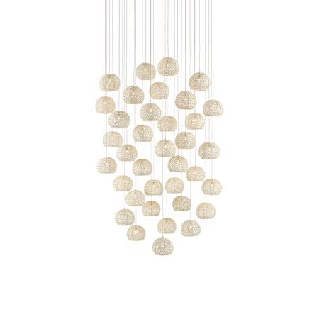Currey and Company Piero 36 Light 37" Wide LED Multi Light Pendant Sugar White / Silver