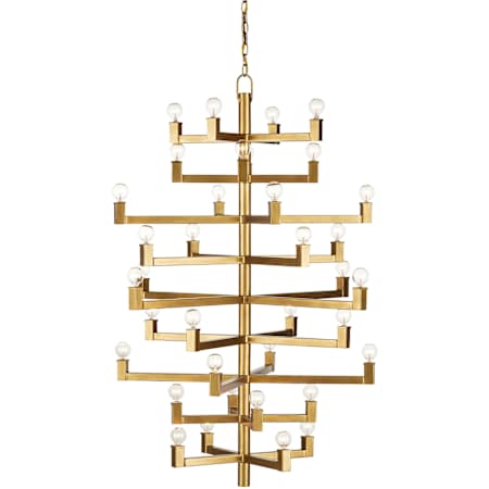 Currey and Company Andre 36 Light 38" Wide Wrought Iron Abstract Chandelier Brass