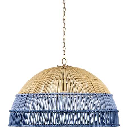 Currey and Company Senjyo 37" Wide Pendant Khaki / Cornflower Blue / Bluebonnet