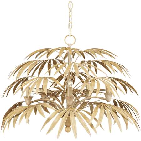 Currey and Company Calliope 5 Light 32" Wide Wrought Iron Abstract Chandelier Coco Cream