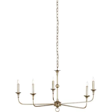 Currey and Company Nottaway 5 Light 36" Wide Pillar Candle Style Chandelier Champagne