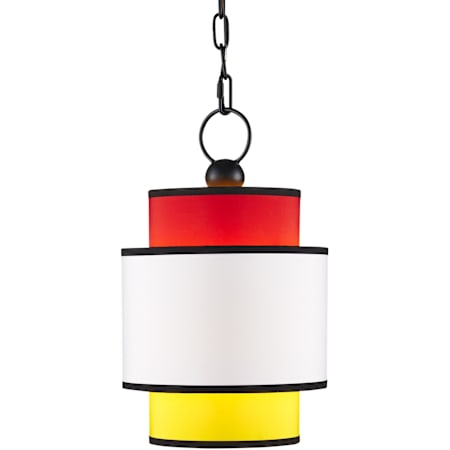 Currey and Company Mathias 10" Wide Abstract Pendant Multi-Color / Satin Black