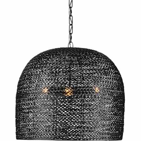 Currey and Company Piero Medium 3 Light Wide Pendant Black