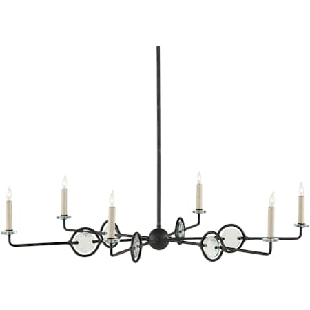 Currey and Company Privateer 6 Light 44" Wide Taper Candle Style Chandelier Blacksmith