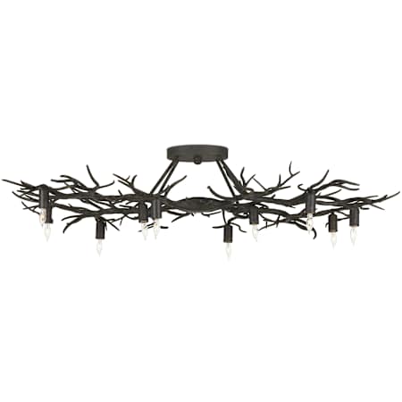 Currey and Company Rainforest 10 Light 43" Wide Semi-flush Ceiling Fixture Rustic Bronze