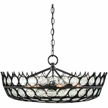 Currey and Company Augustus 6 Light 26" Wide Chandelier Satin Black / Clear
