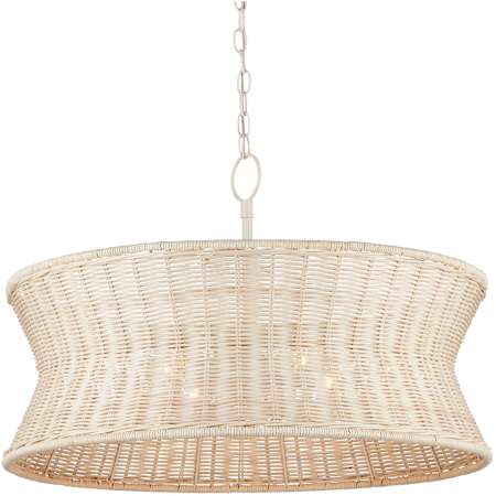 Currey and Company 4 Light 29" Wide Ring Chandelier Bleached Natural / Vanilla