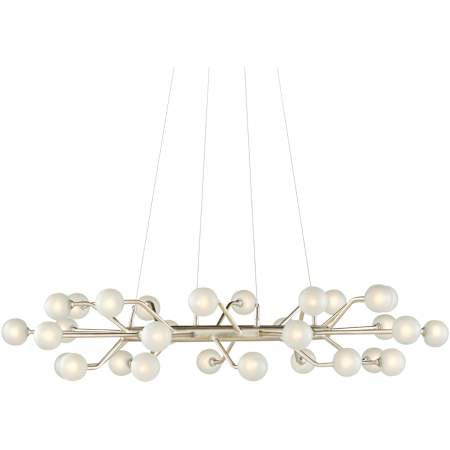 Currey and Company 30 Light 40" Wide Ring Chandelier Contemporary Silver Leaf / Frosted