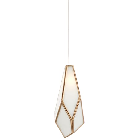 Currey and Company Glace 6" Wide Mini Pendant White / Antique Brass / Silver