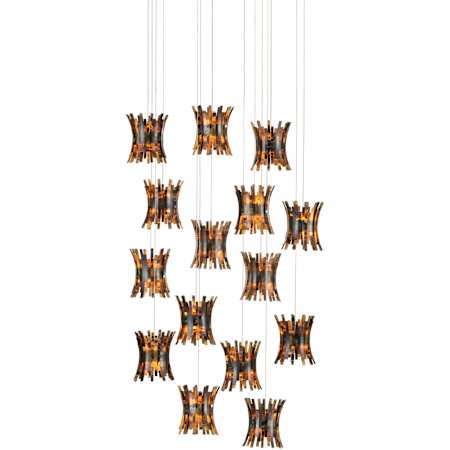 Currey and Company Alsop 15 Light 35" Wide Multi Light Pendant Brown / Black / Silver