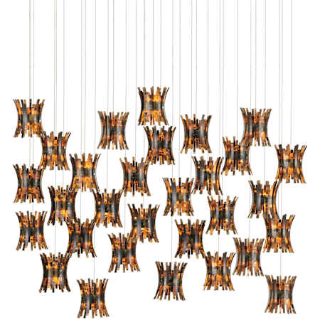 Currey and Company Alsop 30 Light 54" Wide Linear Pendant Brown / Black / Silver