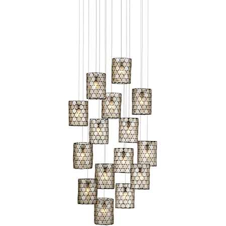 Currey and Company Regatta 15 Light 23" Wide Multi Light Pendant Cupertino / Silver