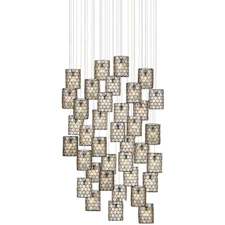 Currey and Company Regatta 36 Light 33" Wide Multi Light Pendant Cupertino / Silver