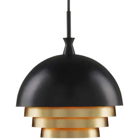 Currey and Company Salviati 3 Light 18" Wide Pendant Black / Gold Leaf