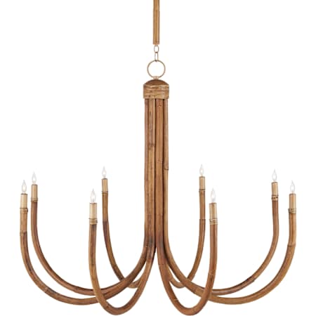 Currey and Company 8 Light 43" Wide Candle Style Chandelier Natural / Saddle Tan