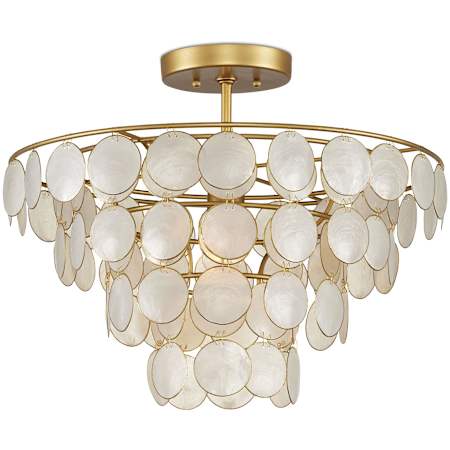 Currey and Company Bon Vivant 20" Wide Semi-flush Ceiling Fixture Natural / Gold
