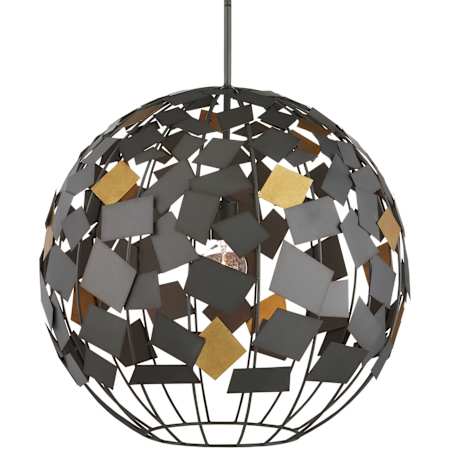 Currey and Company 24" Wide Globe Chandelier Hiroshi Gray / Contemporary Gold Leaf