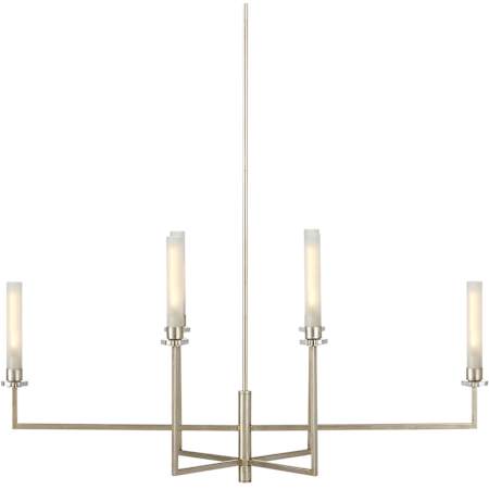 Currey and Company 6 Light 45" Wide Candle Style Chandelier Champagne / Frosted White