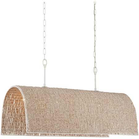 Currey and Company 7 Light 48" Wide Linear Chandelier Whitewash / White