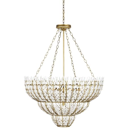 Currey and Company Magnum Opus 7 Light 35" Wide Waterfall Chandelier Brass / White