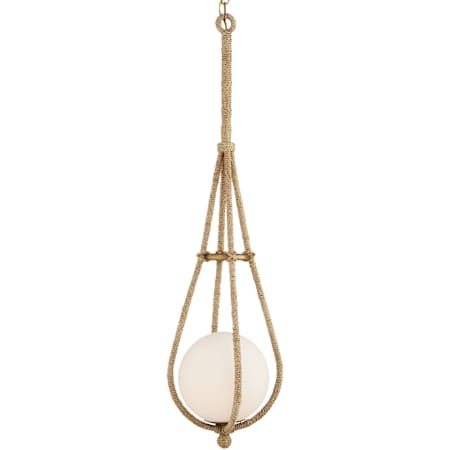 Currey and Company Passageway 8" Wide Mini Pendant Natural / Dorado Gold / Frosted White