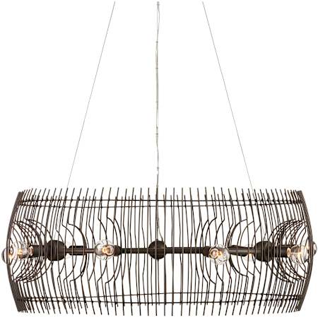 Currey and Company Endicott 9 Light 31" Wide Wrought Iron Drum Chandelier Bronze Gold