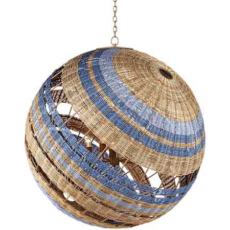 Currey and Company 5 Light 48" Wide Globe Chandelier Khaki / Natural / Cornflower / Blue Bonnet