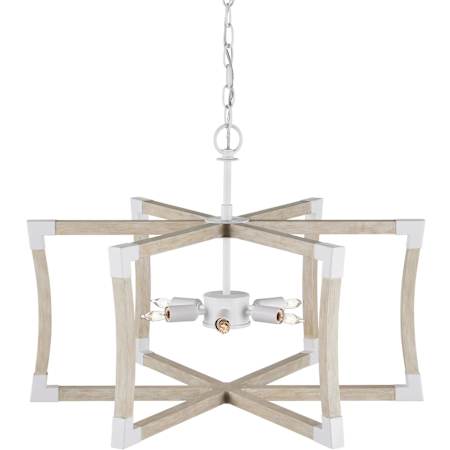 Currey and Company Bastian 6 Light 27" Wide Candle Style Chandelier Sugar White / Sandstone