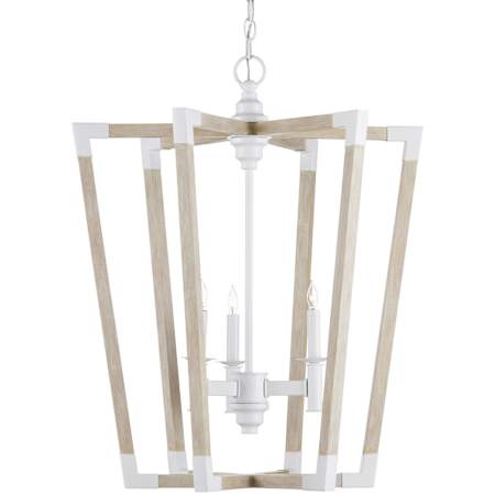 Currey and Company Bastian 3 Light 24" Wide Candle Style Chandelier Sugar White / Sandstone