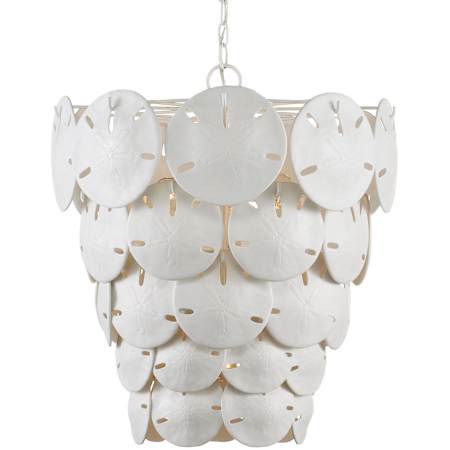 Currey and Company Tulum 5 Light 20" Wide Waterfall Chandelier Sugar White / White