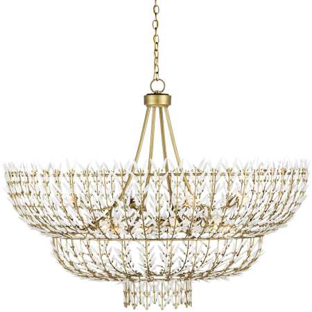 Currey and Company Magnum Opus 12 Light 56" Wide Waterfall Chandelier Brass / White
