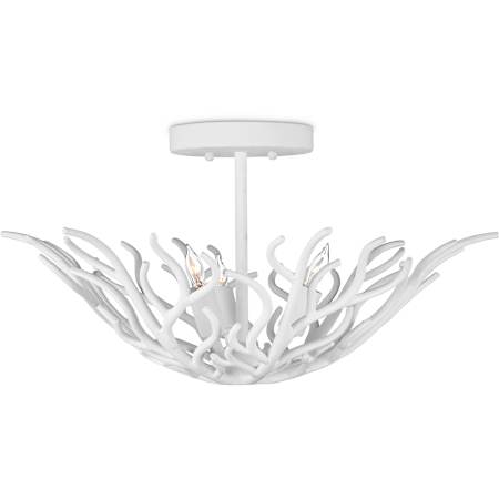 Currey and Company Snowfall 3 Light 22" Wide Semi-Flush Ceiling Fixture Gesso White